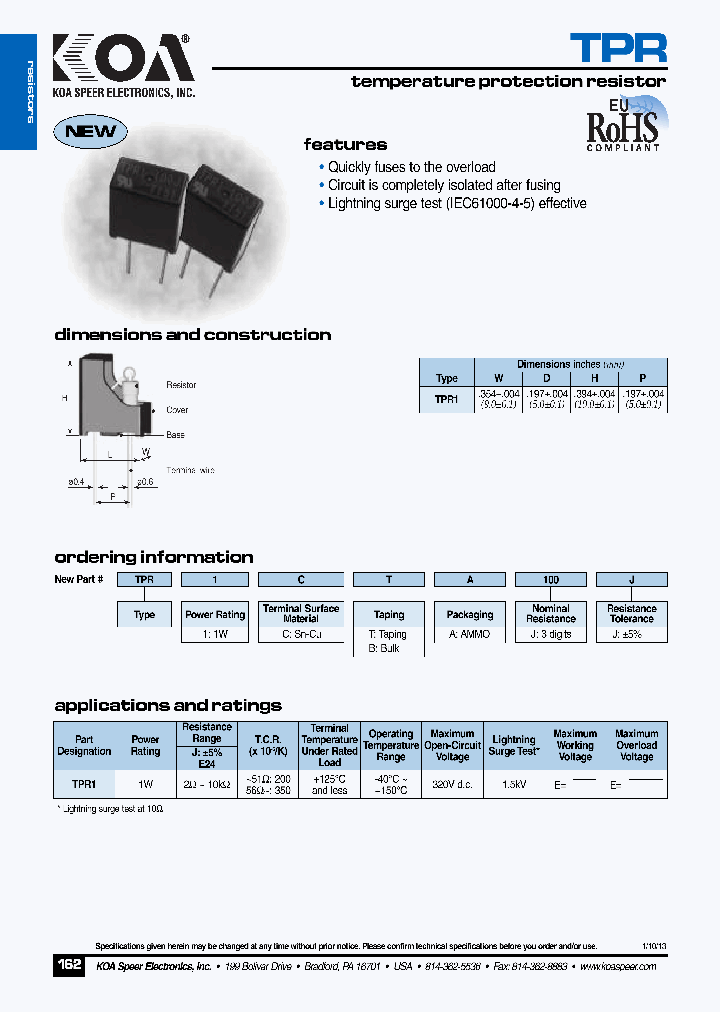 TPR1CTA100J_5145672.PDF Datasheet