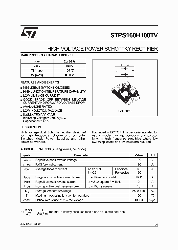 STPS160H100TV_5147053.PDF Datasheet