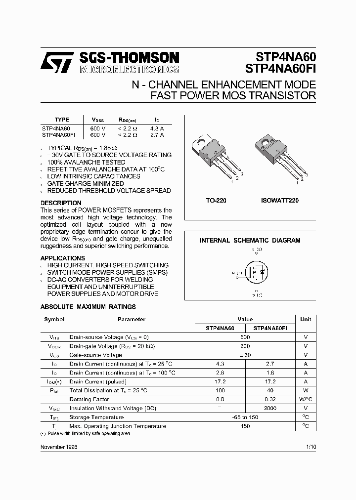 STP4NA60FI_5180444.PDF Datasheet