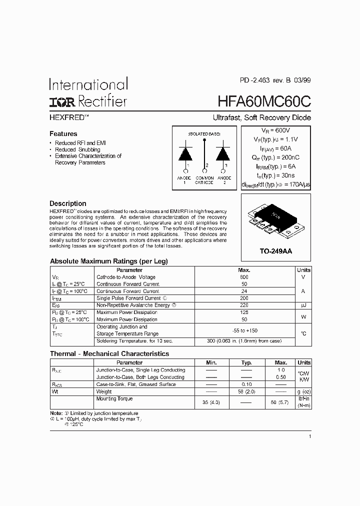 HFA60MC60C_5181544.PDF Datasheet