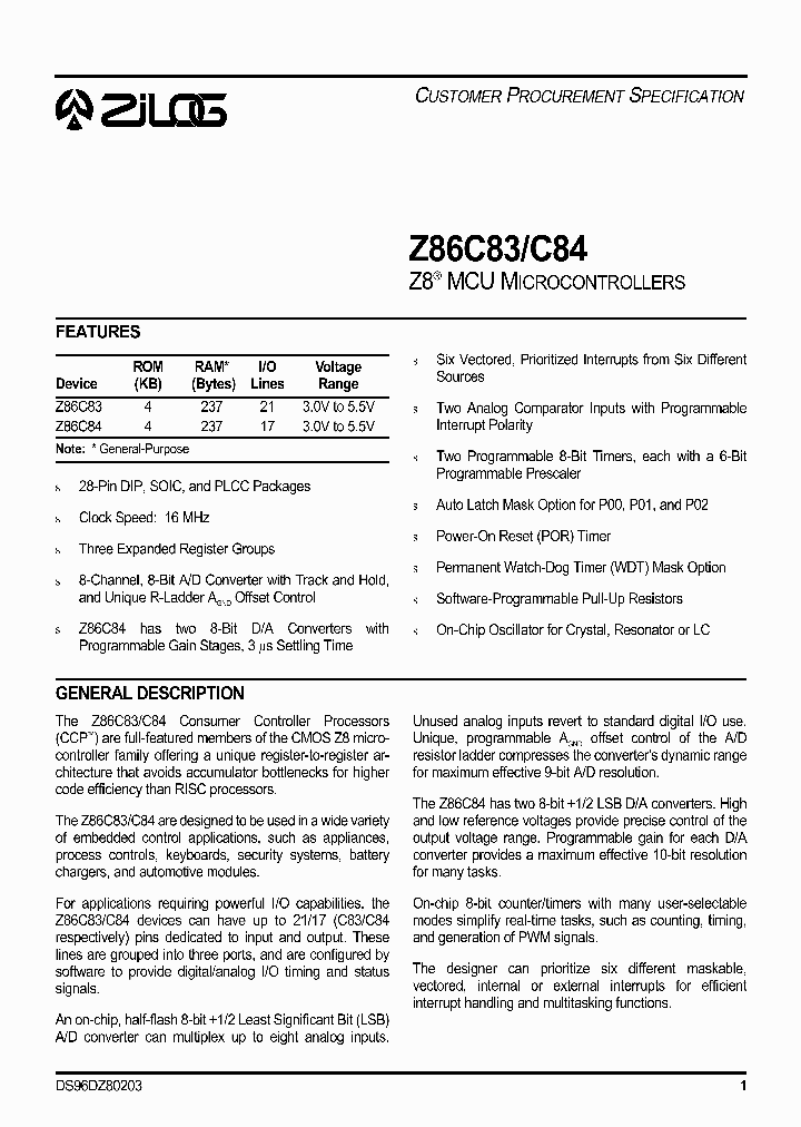 Z86C8316SSC_5188853.PDF Datasheet