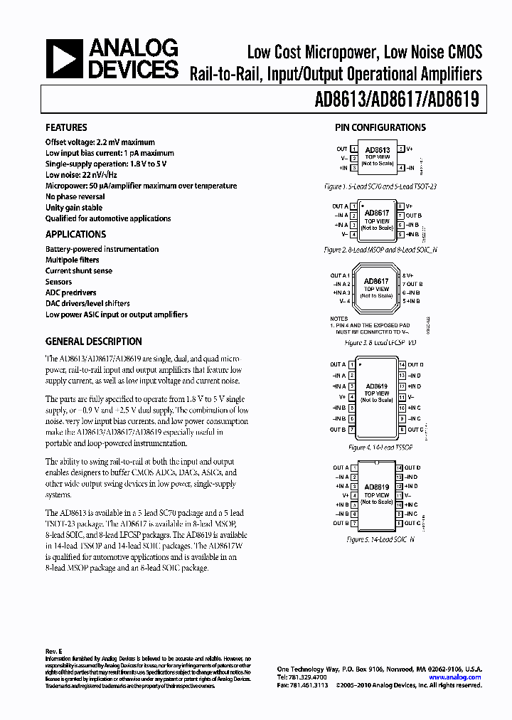 AD8617ARMZ_5201394.PDF Datasheet Download --- IC-ON-LINE