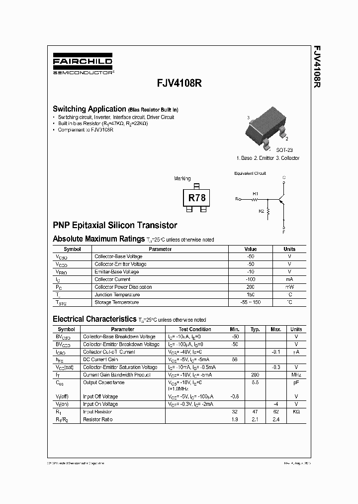 FJV4108RMTF_5217334.PDF Datasheet