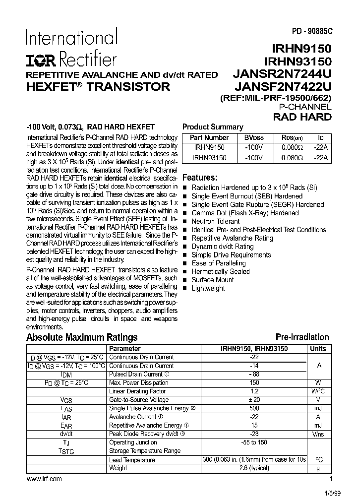 IRHN9150_5231929.PDF Datasheet