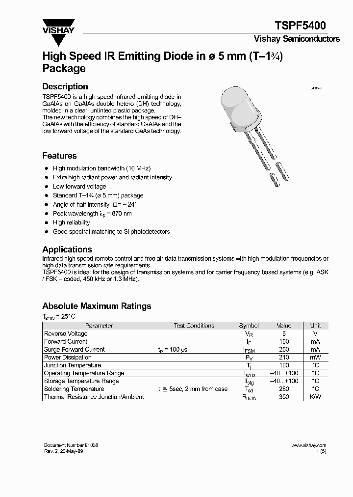 TSPF5400_5267324.PDF Datasheet