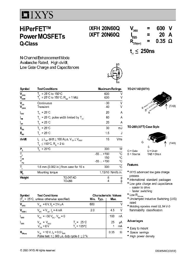 IXFH20N60Q_5287798.PDF Datasheet