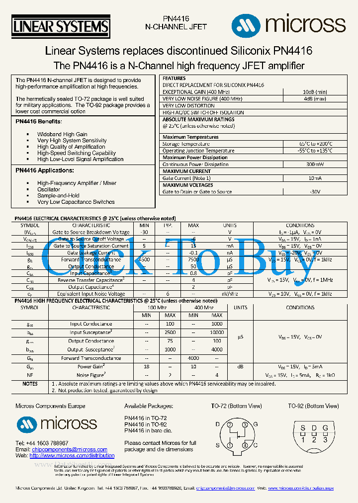 PN4416_5327206.PDF Datasheet Download --- IC-ON-LINE
