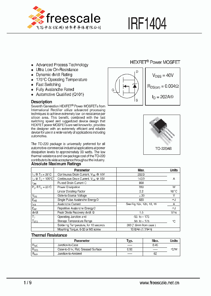 IRF1404_5341745.PDF Datasheet