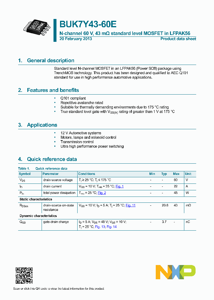 BUK7Y43-60E_5362716.PDF Datasheet