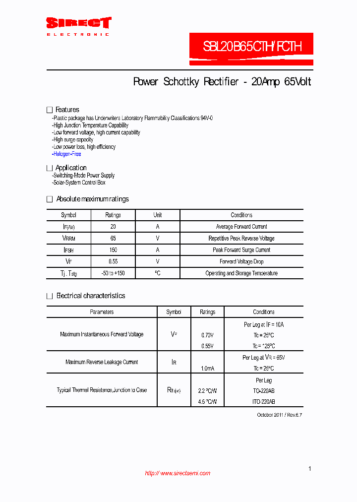 SBL20B65CTH_5364583.PDF Datasheet