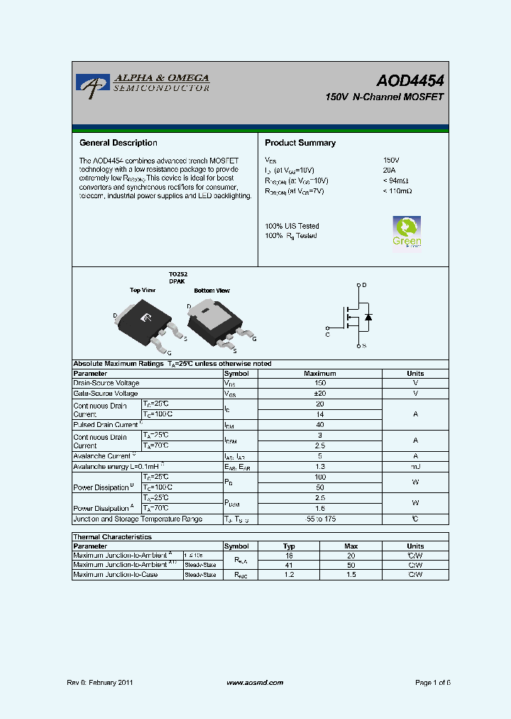 AOD4454_5369409.PDF Datasheet