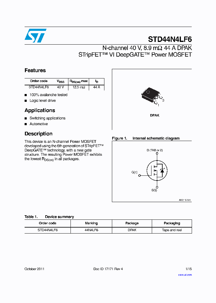 STD44N4LF6_5377470.PDF Datasheet