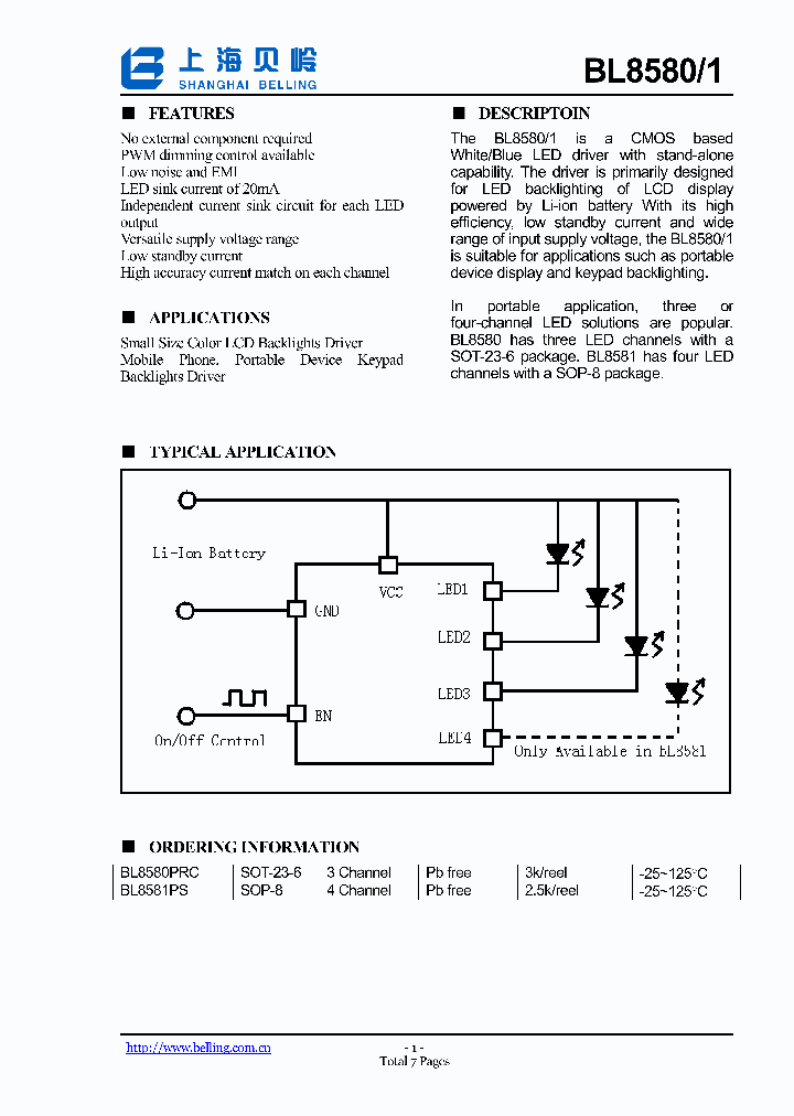 BL8581PS_5394980.PDF Datasheet Download --- IC-ON-LINE