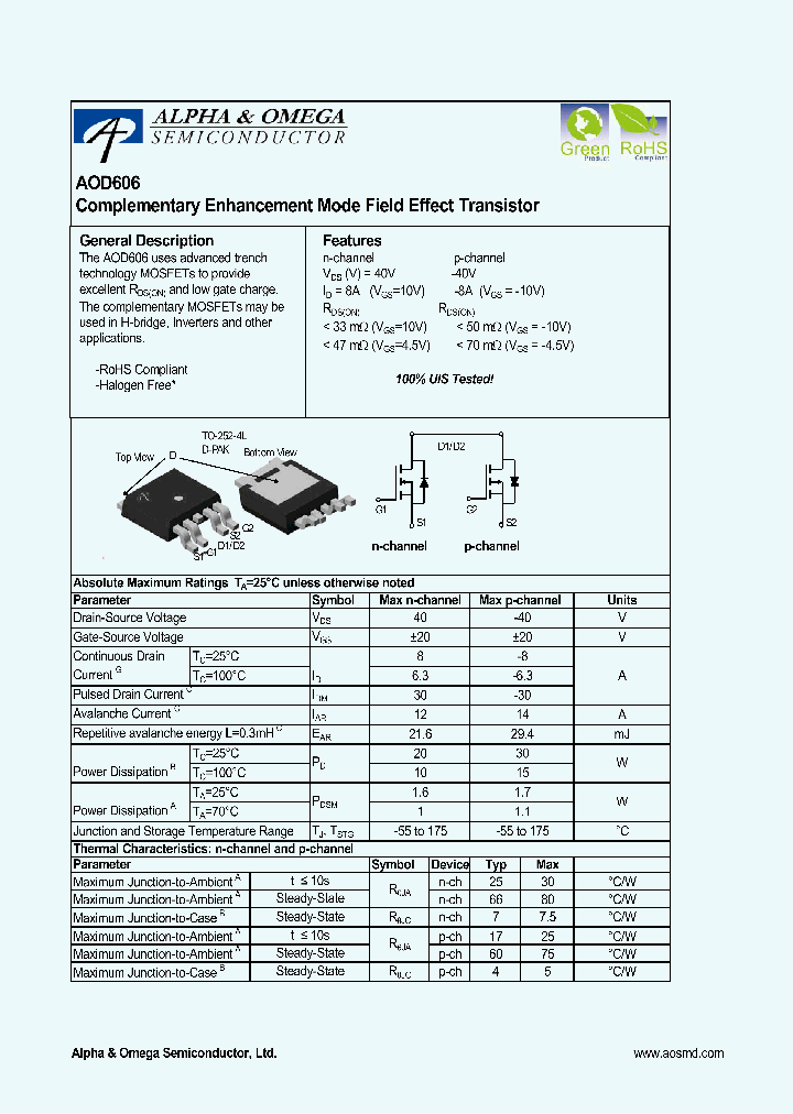 AOD60608_5401513.PDF Datasheet