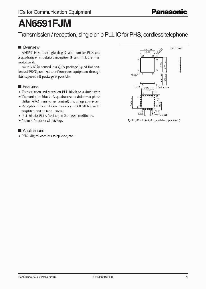 AN6591FJM_5402768.PDF Datasheet Download --- IC-ON-LINE
