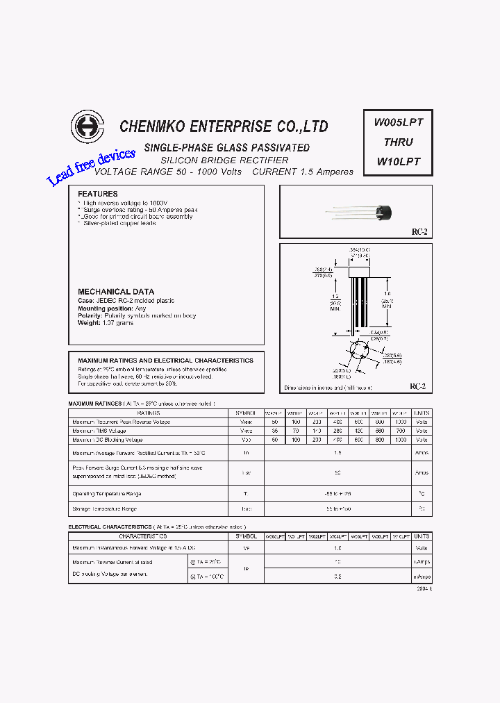 W04LPT_5403001.PDF Datasheet