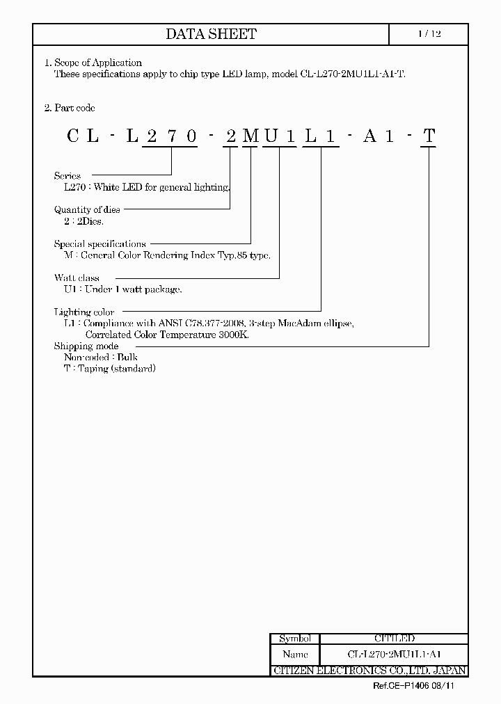 CL-L270-2MU1L1-A1_5412379.PDF Datasheet