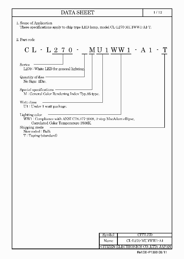 CL-L270-MU1WW1-A1_5412397.PDF Datasheet