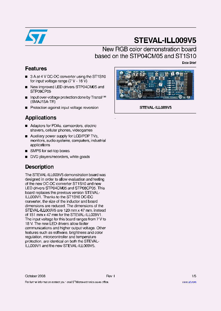 STEVAL-ILL009V5_5425715.PDF Datasheet