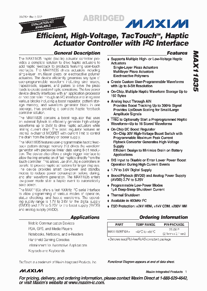 MAX11835EWA_5439727.PDF Datasheet