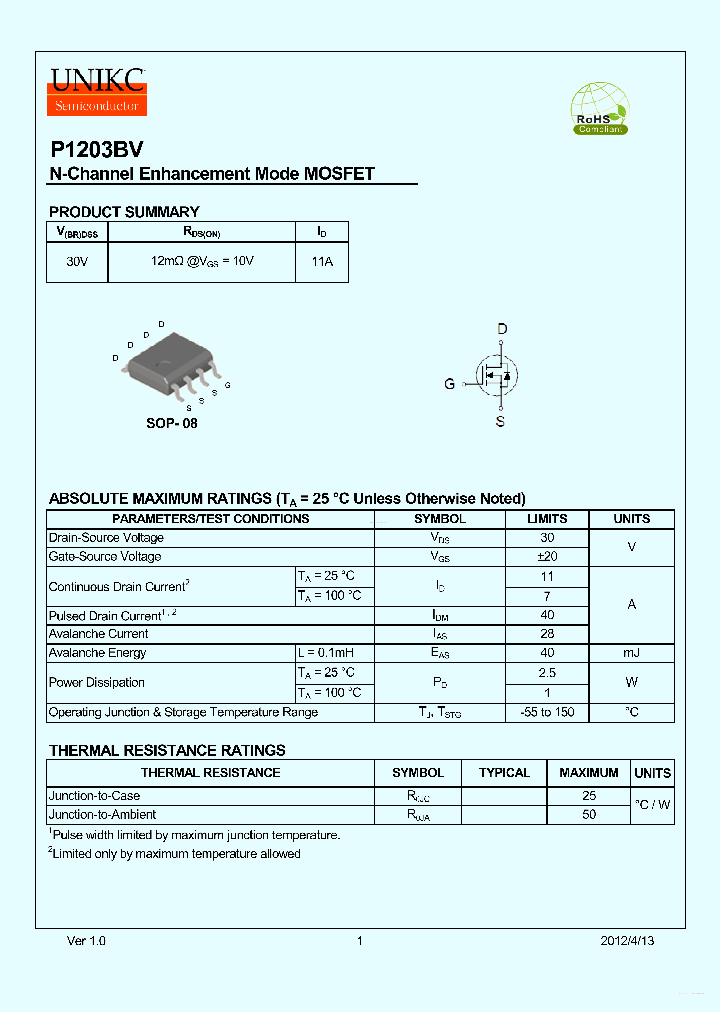 P1203BV_5443260.PDF Datasheet Download --- IC-ON-LINE
