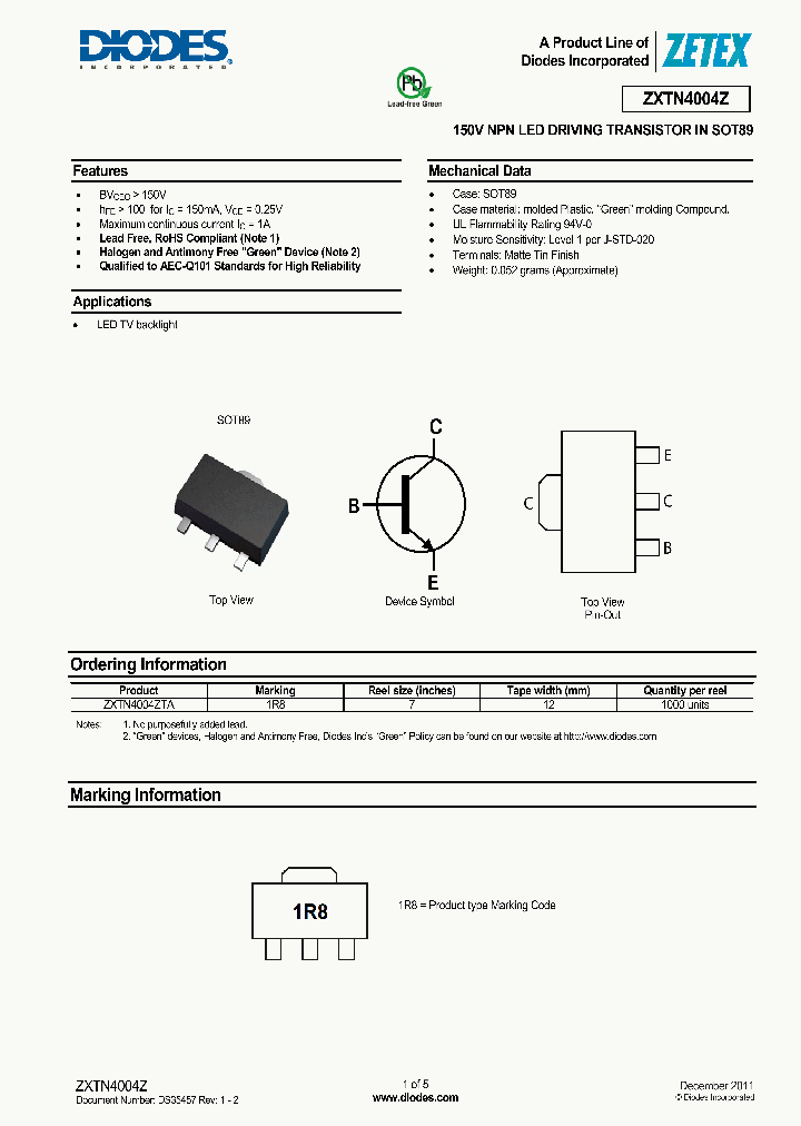 ZXTN4004Z_5459554.PDF Datasheet