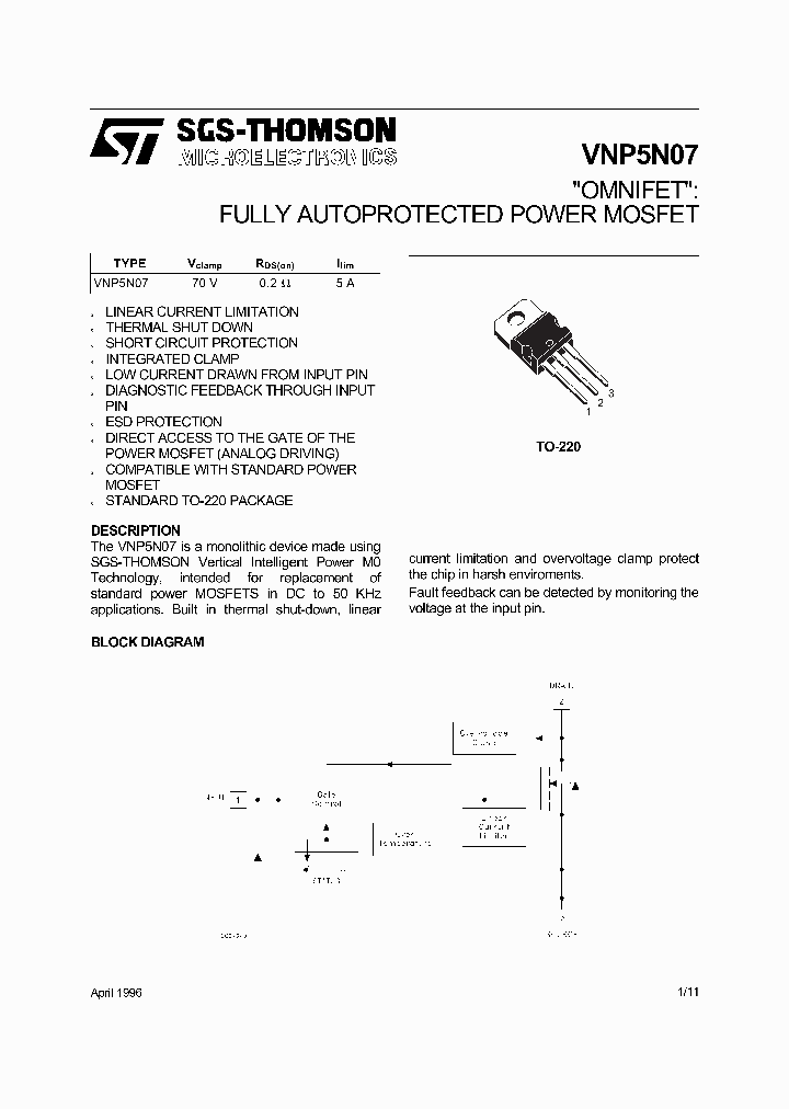 VNP5N07_5461978.PDF Datasheet