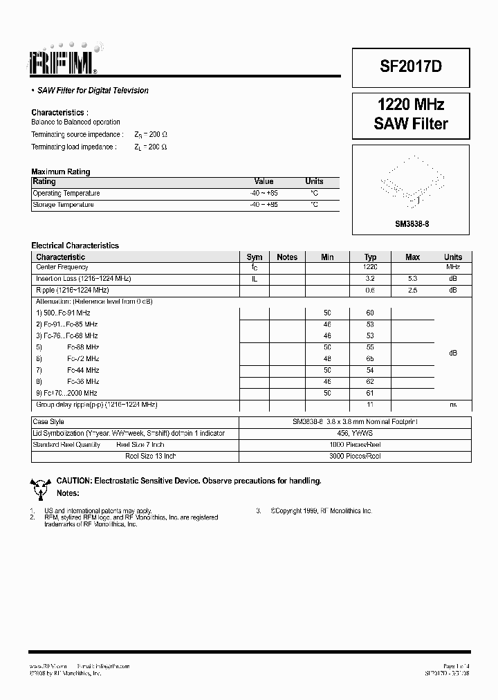 SF2017D_5466704.PDF Datasheet Download --- IC-ON-LINE