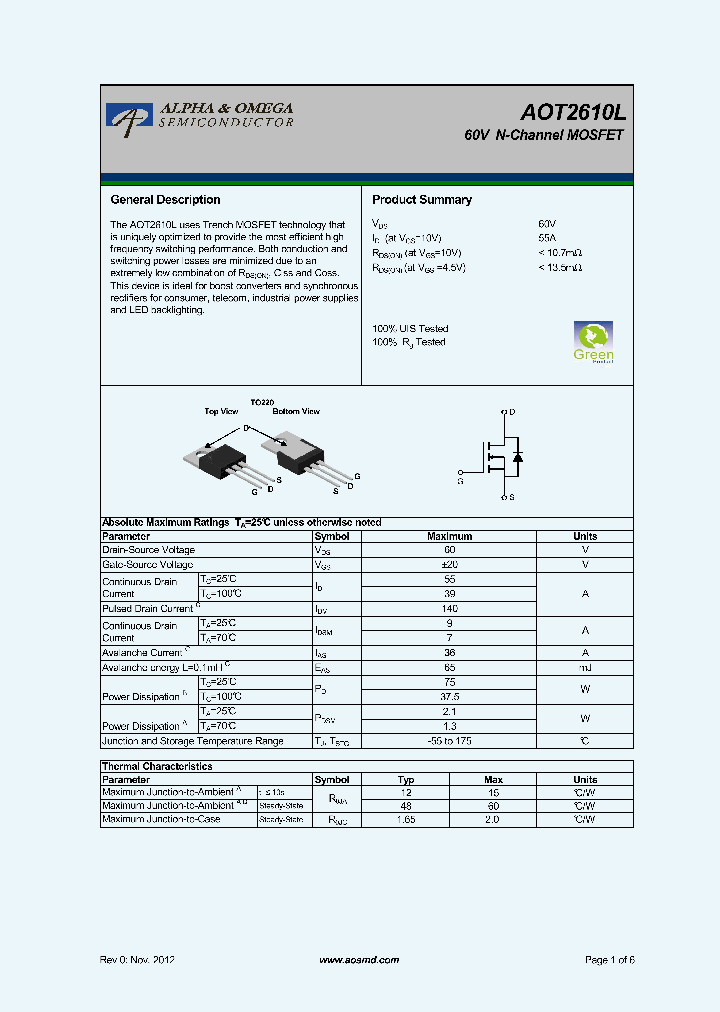 AOT2610L_5480420.PDF Datasheet