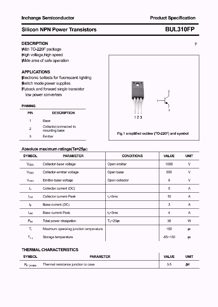 BUL310FP_5487054.PDF Datasheet