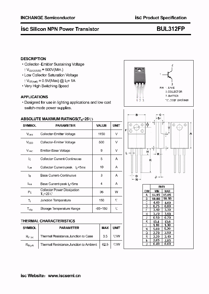 BUL312FP_5487059.PDF Datasheet