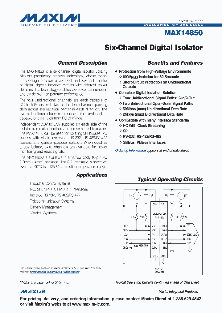 MAX14850_5493975.PDF Datasheet