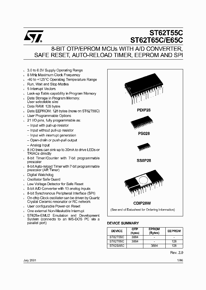 ST62T65CN6_5503559.PDF Datasheet Download --- IC-ON-LINE