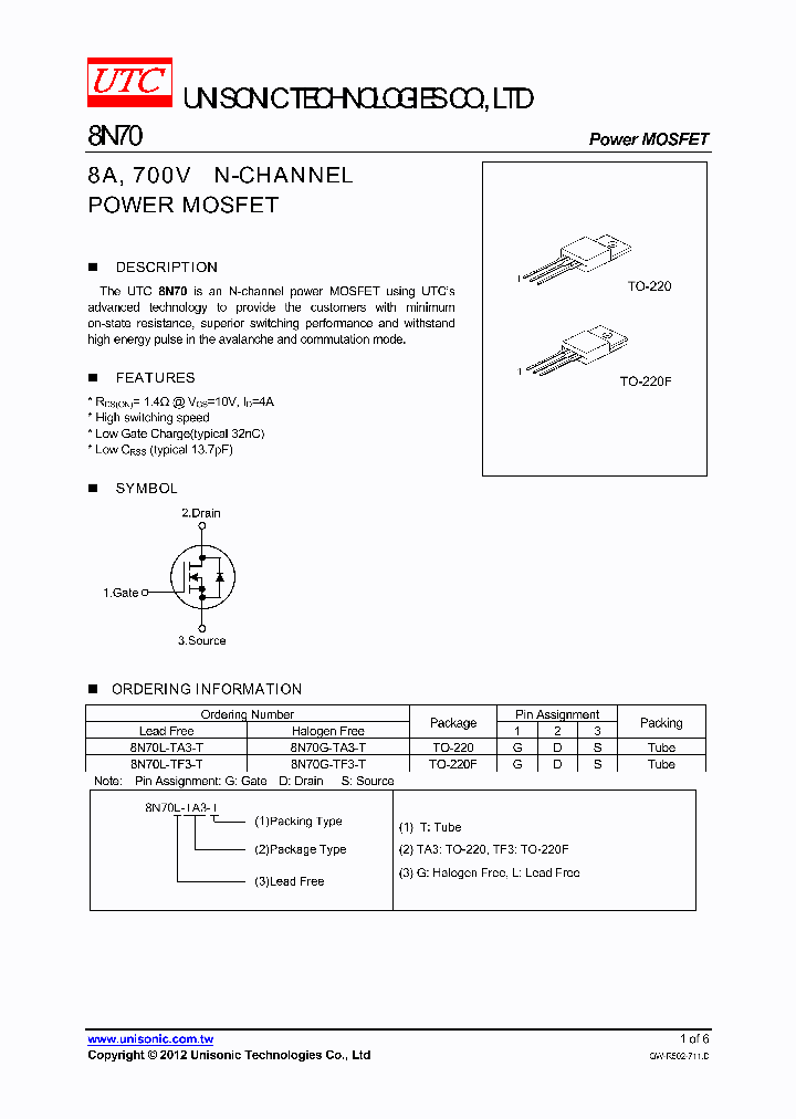 8N70L-TA3-T_5512070.PDF Datasheet