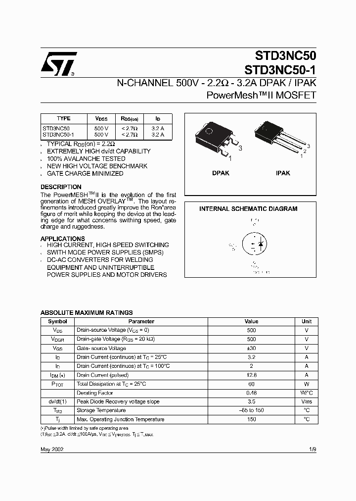 STD3NC50_5551423.PDF Datasheet