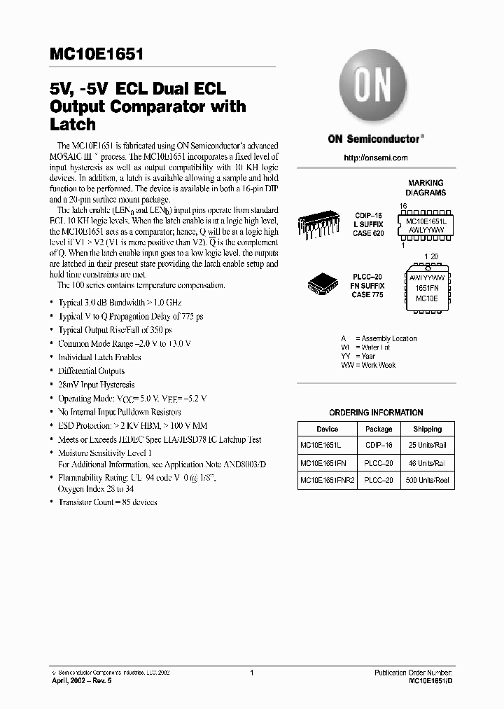 MC10E1651-D_5553474.PDF Datasheet