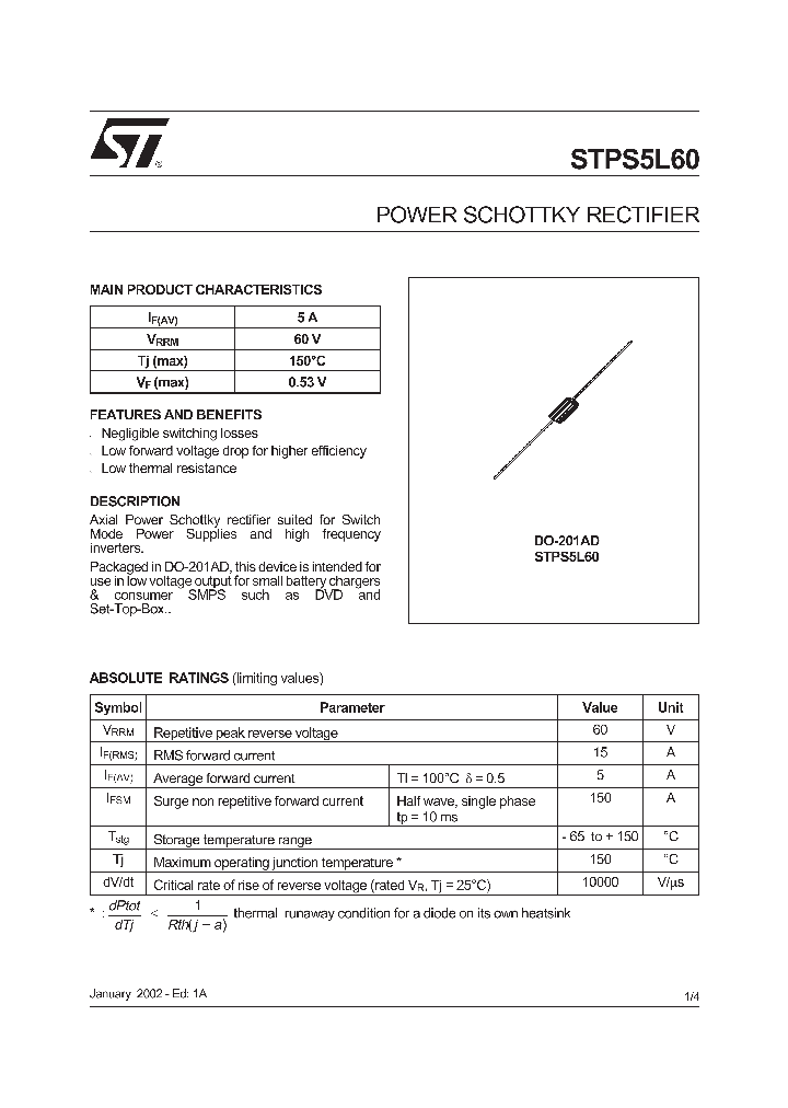 STPS5L60_5560801.PDF Datasheet