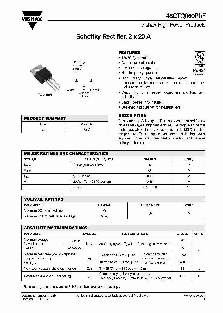 48CTQ060PBF_5576912.PDF Datasheet