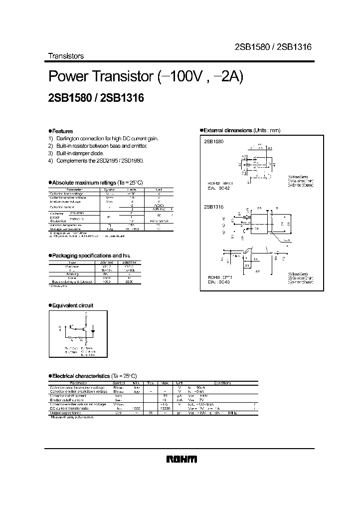 2SB1580_5579261.PDF Datasheet Download --- IC-ON-LINE