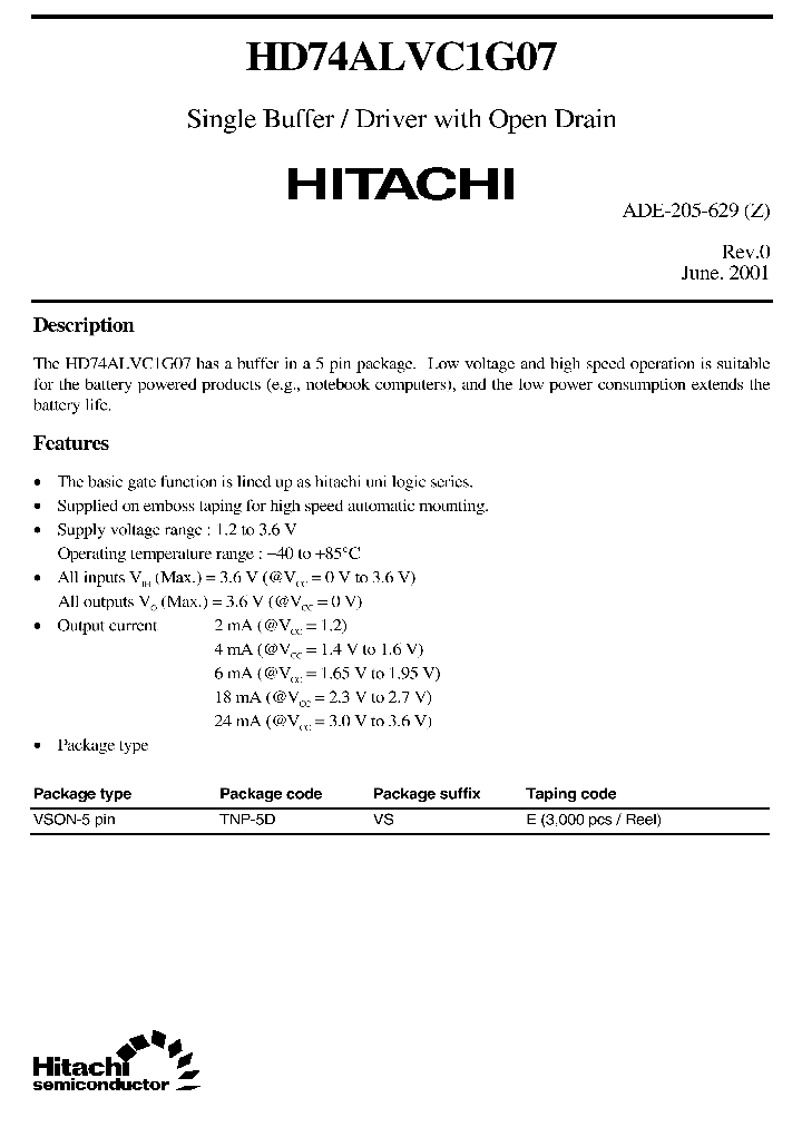 HD74ALVC1G07_5610437.PDF Datasheet