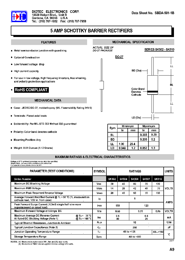 SBDA-501-1B_5609311.PDF Datasheet