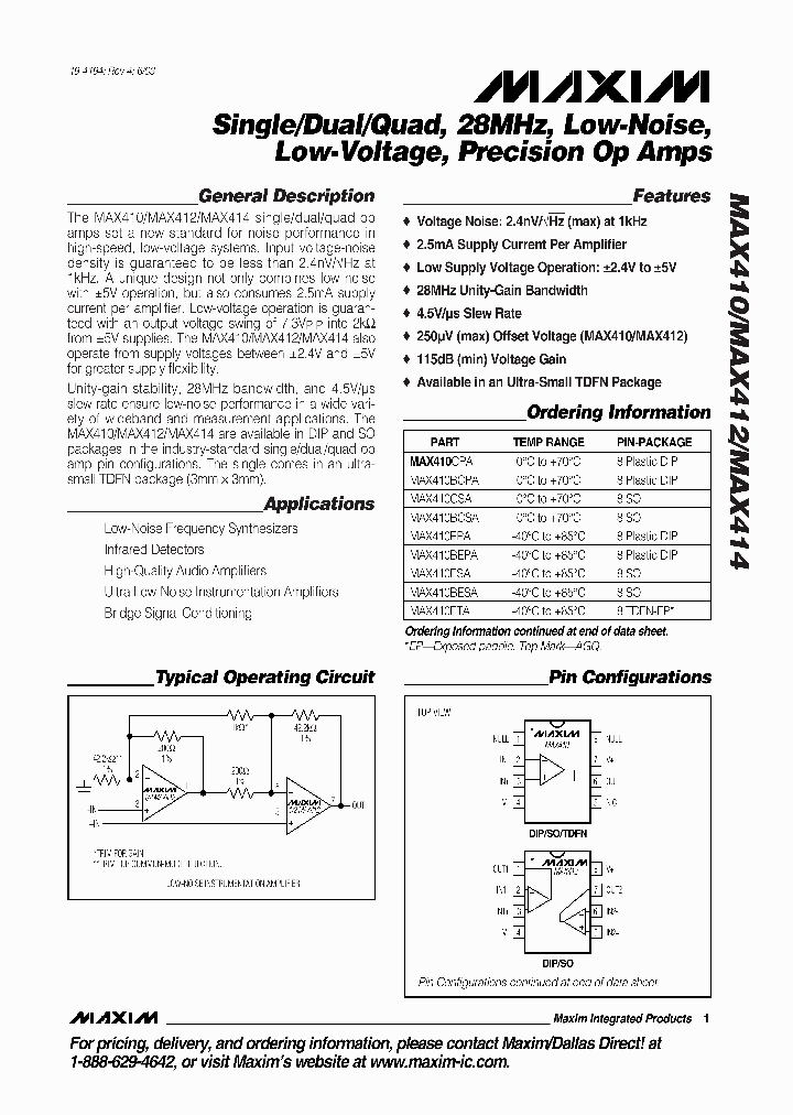MAX412_5616811.PDF Datasheet Download