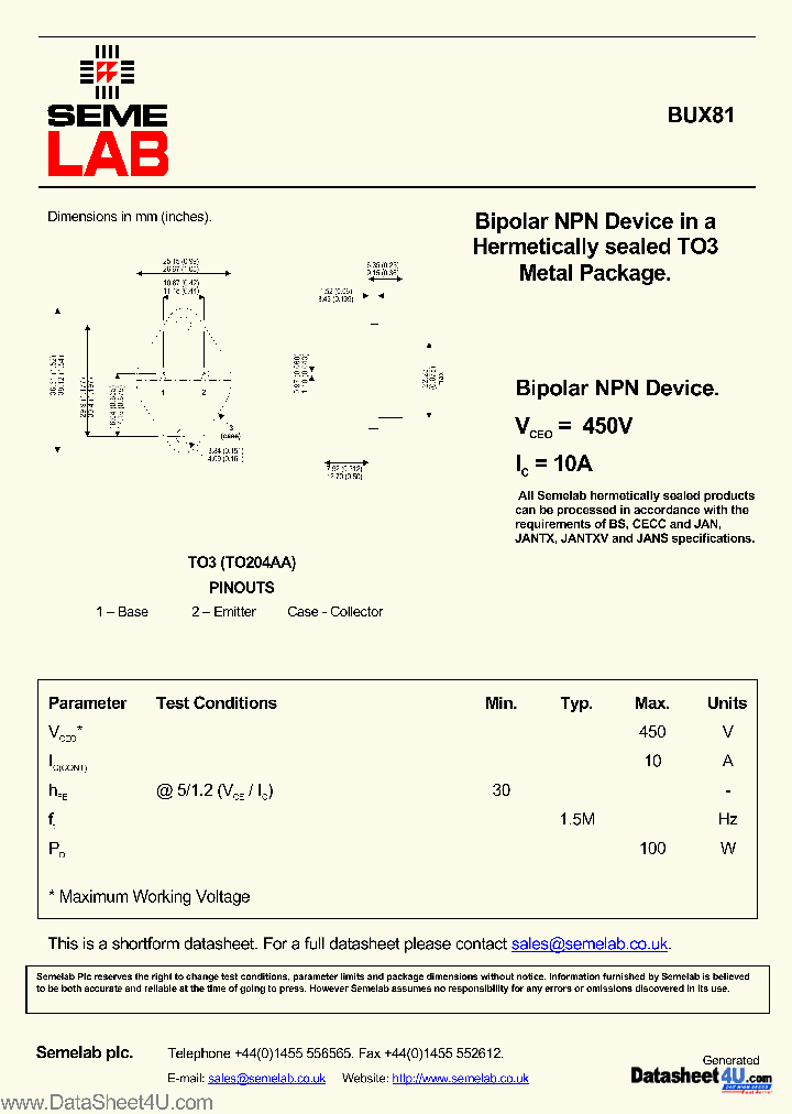 BUX81_5629992.PDF Datasheet