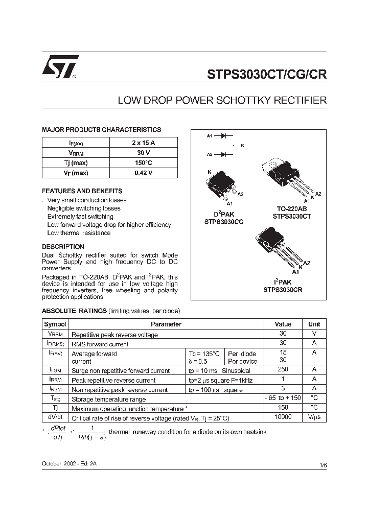 STPS3030CG_5657932.PDF Datasheet