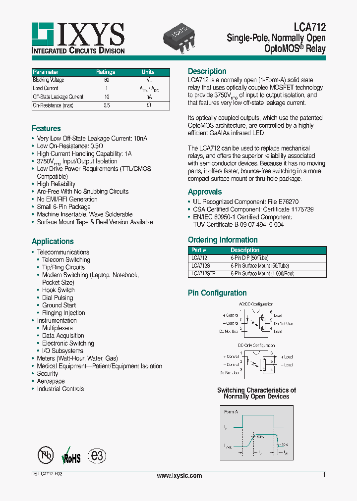 LCA712STR_5660936.PDF Datasheet Download --- IC-ON-LINE