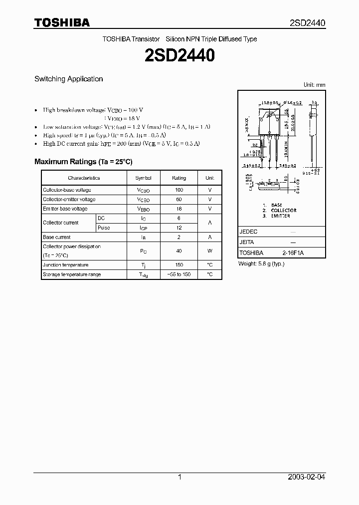 2SD2440_5690434.PDF Datasheet