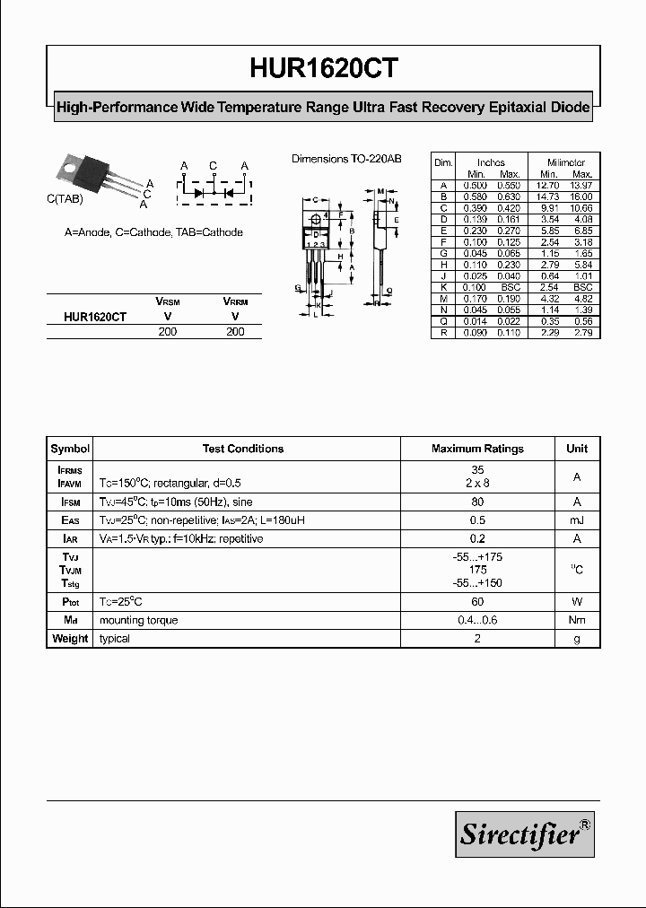 HUR1620CT_5694998.PDF Datasheet