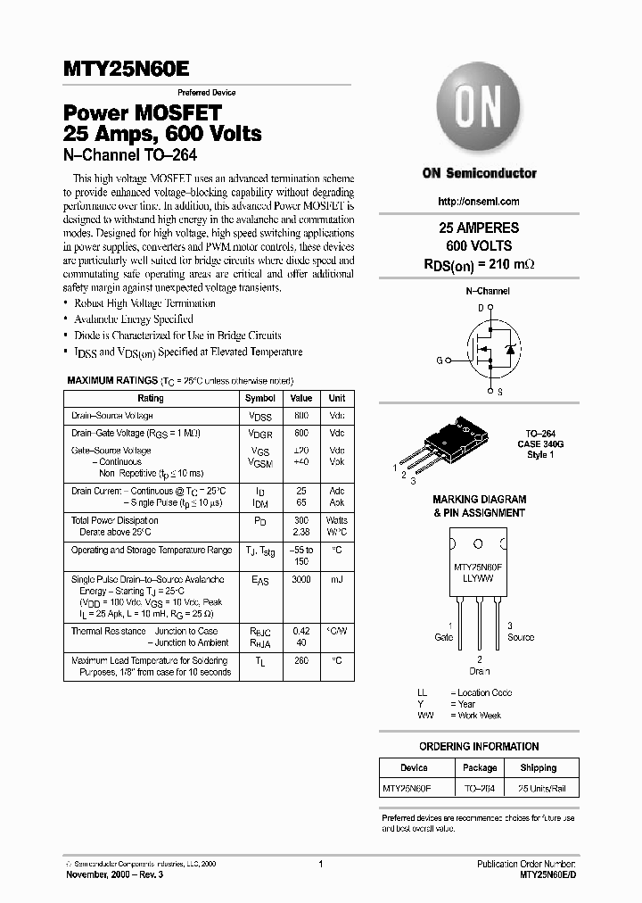 MTY25N60E-D_5696281.PDF Datasheet