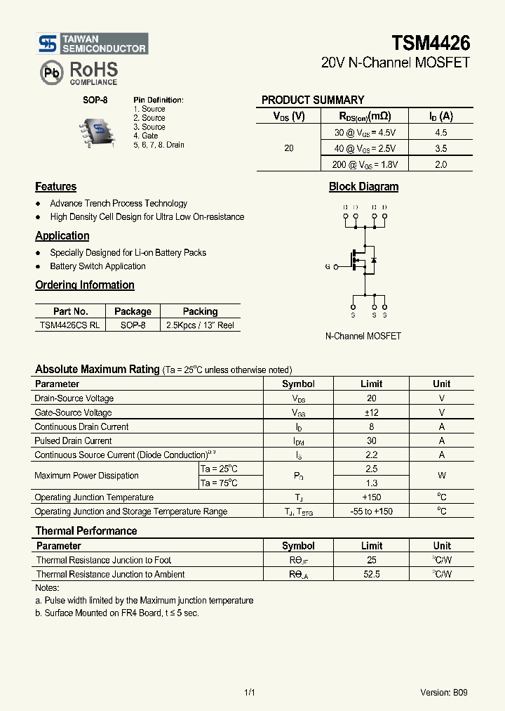 TSM4426CSRL_5699713.PDF Datasheet