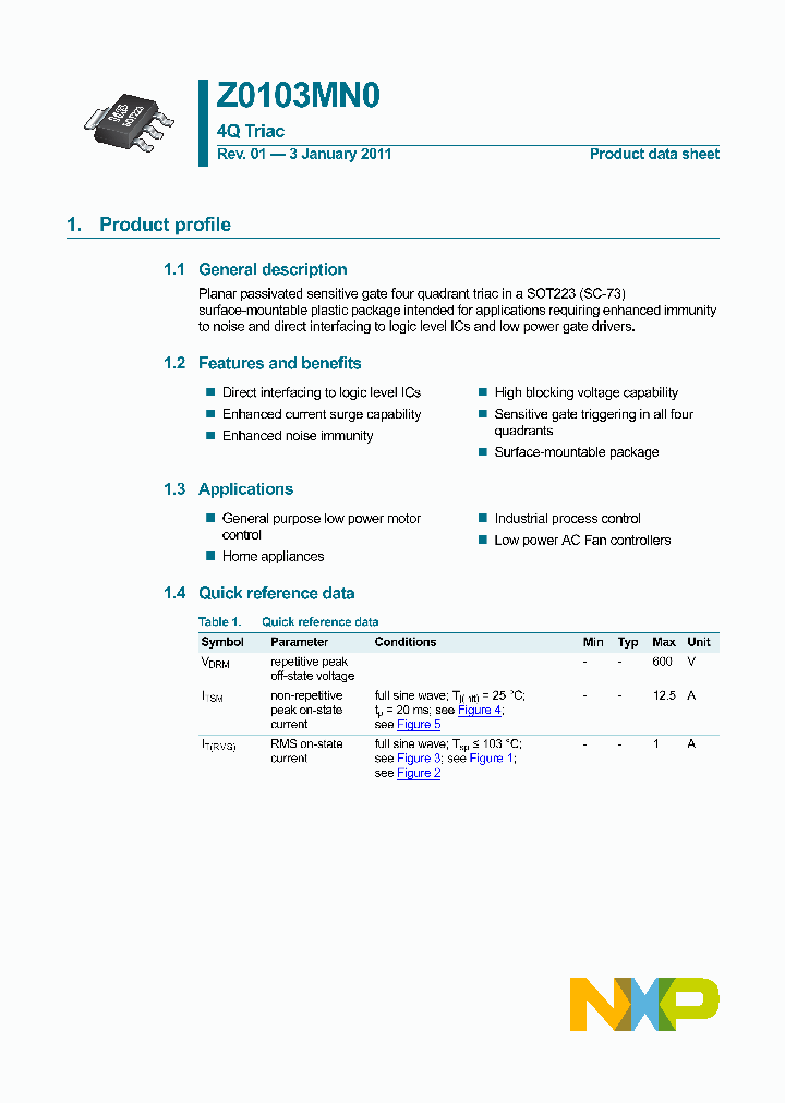 Z0103MN0_5716630.PDF Datasheet Download --- IC-ON-LINE